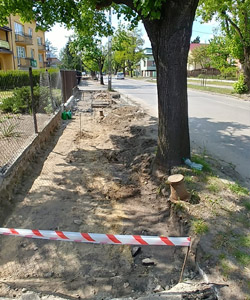 Pruszków, zerwanie starej nawierzchni